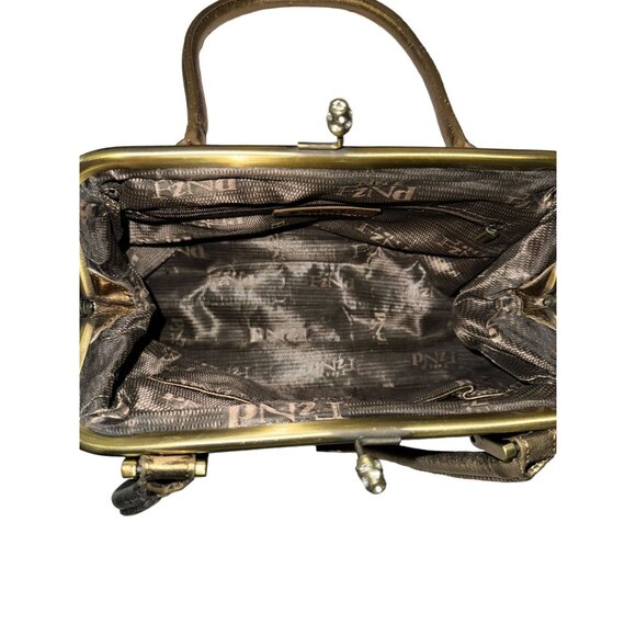 The Find Metallic Snakeskin Embossed Leather Handbag - Picture 9 of 10